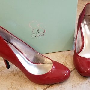 Red patton leather heels